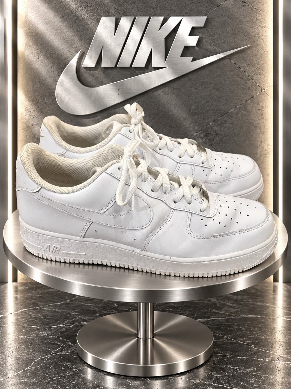 Nike Air Force 1 ‘07 White Leather Men’s Size 12 CW2288-111 Sneaker